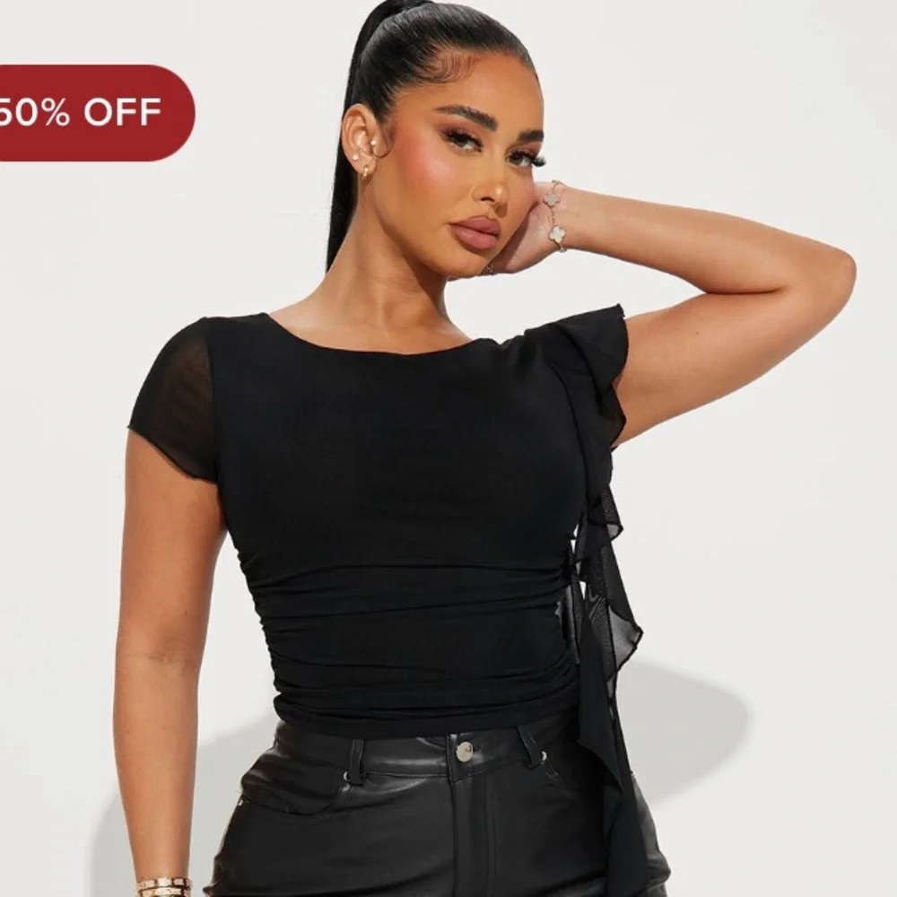 Black Ruffle Top - Picture 1 of 1
